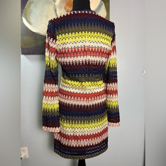Ramy Brook Crochet Jamie Striped Dress Sz L - Picture 3 of 4